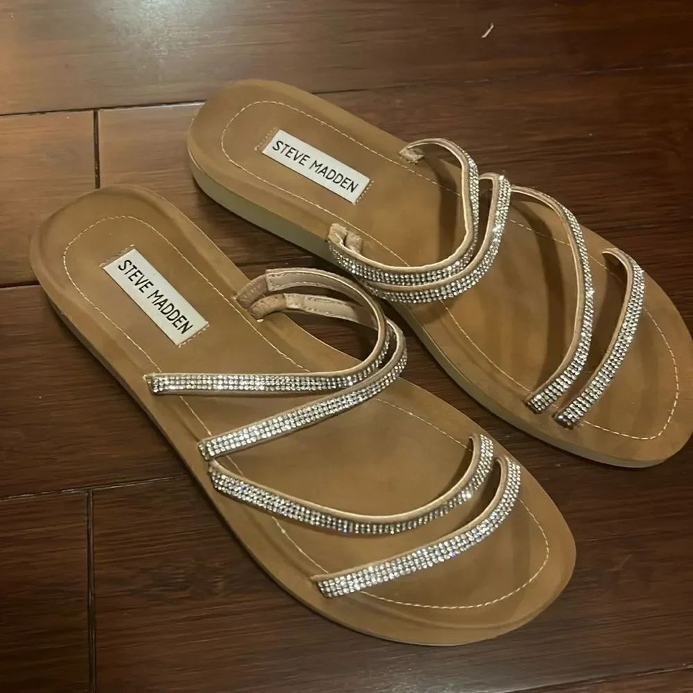 Steve Madden - Silver Rhinestone Sandal - Size 8.5 - Worn Once